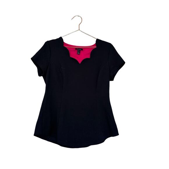 Alyx Black Sweetheart Neckline Peplum Blouse - Size Large - Picture 1 of 5